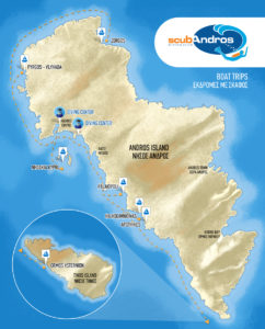Andros Dive Sites Map